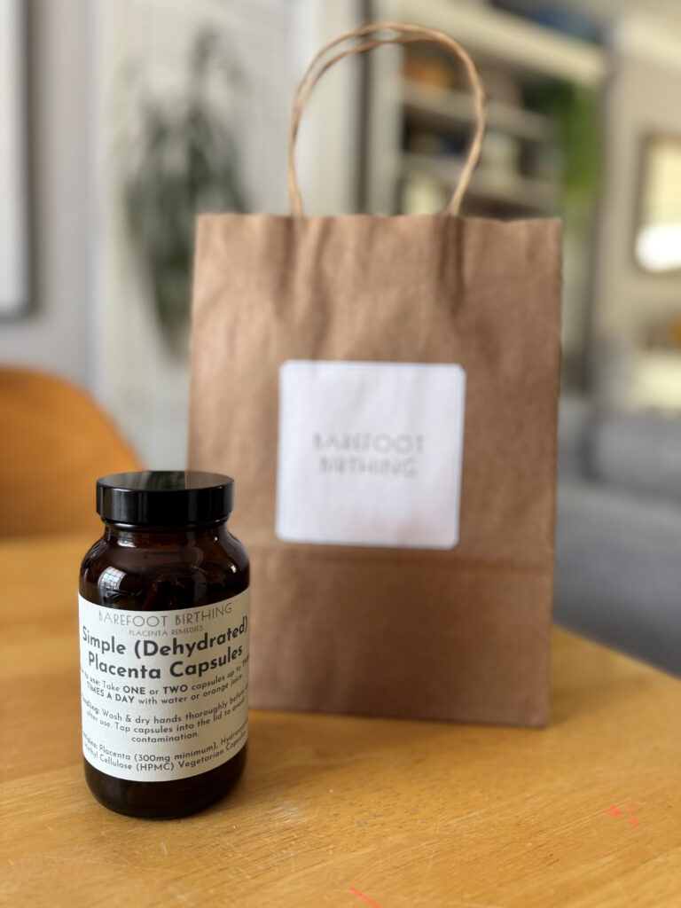 Placenta pills and bag