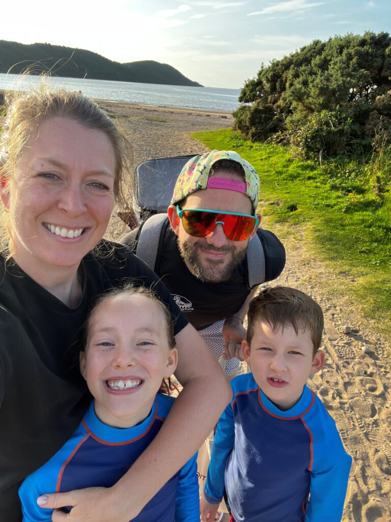 Rachel with her family on holiday in Scotland